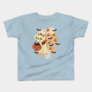 Trick or Treat Halloween Cat & Bats I Holidays Kids T-Shirt